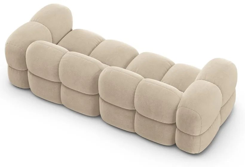 Divano beige con rivestimento in velluto 250 cm Loretto – Cosmopolitan Design