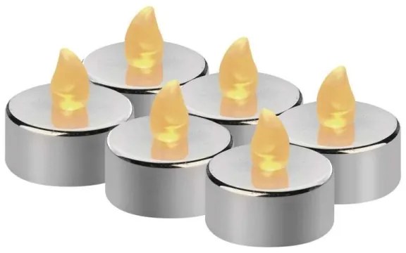 SET 6x LED Decorazioni natalizie 6xLED/6xCR2032 cromo lucido