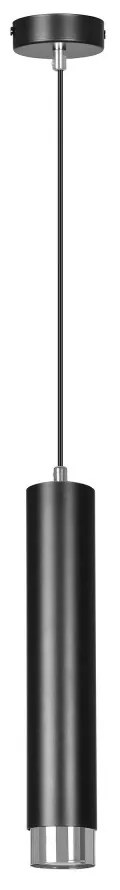 Lampada a Sospensione in Acciaio KIBO 1 GU10 Colore del corpo Nero e Cromo