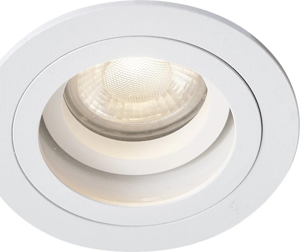 Faretto da incasso moderno bianco orientabile e inclinabile IP44 - Chuck
