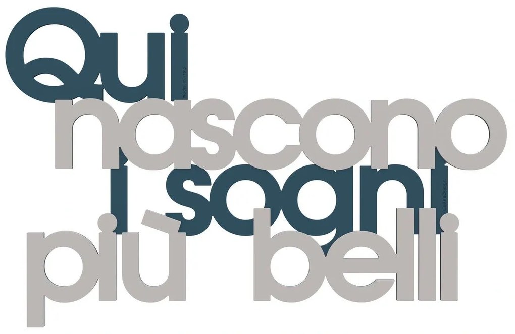 Callea Design Scritta da parete in legno "Qui nascono i sogni più belli" -in varie colorazioni OTTANIO 48 x 30 h