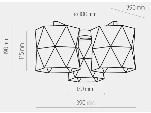 Lampadario da superficie SIRO 3xE27/15W/230V bianco/argento