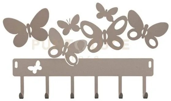 Portachiavi moderno da parete "butterfly" beige