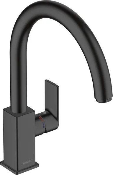 Rubinetto da cucina fisso a collo di cigno Vernis Shape nero verniciato opaco HANSGROHE