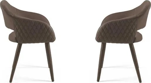 Sedia pranzo ecopelle Marrone - imbottita LIVING 2 sedie