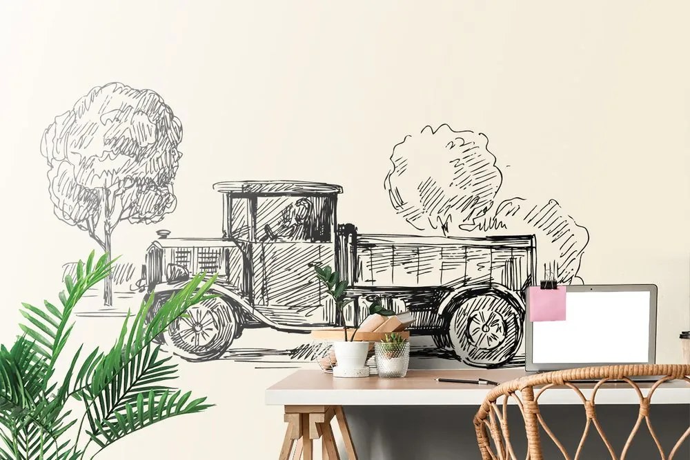 Carta da parati – Camion in stile retrò