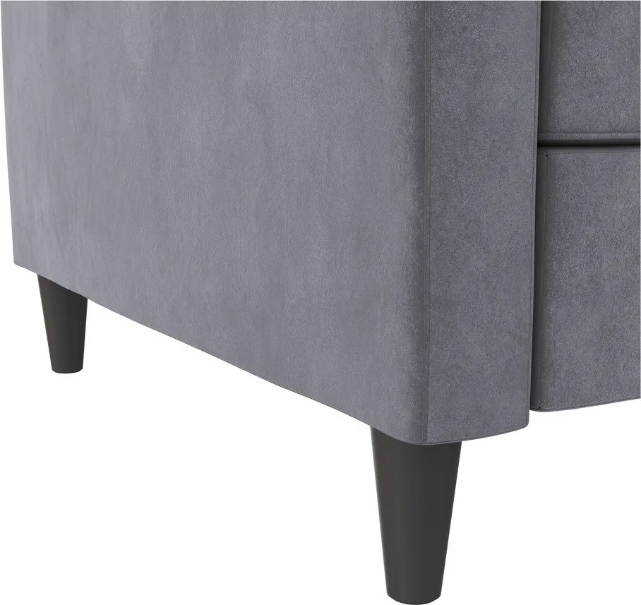 Divano grigio in velluto 207 cm Celine - Støraa