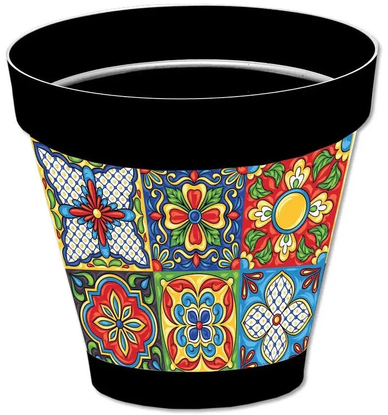 Vaso Sicilia antracite D.22 diversi decori, Corfù