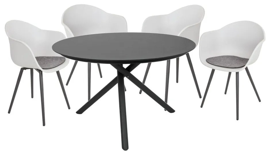 Sedia da giardino in plastica grigia Zara - Garden Pleasure