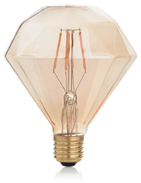 10 Lampadine Led Diamond E27 4 Watt 2200 K 380 Lm Vintage Ambra