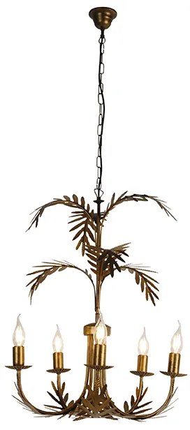 Lampadario vintage oro 5 luci - Botanica