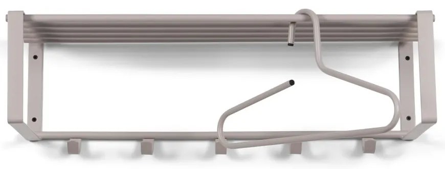 Attaccapanni da parete grigio tortora in metallo con scaffale 70 cm Rex – Spinder Design