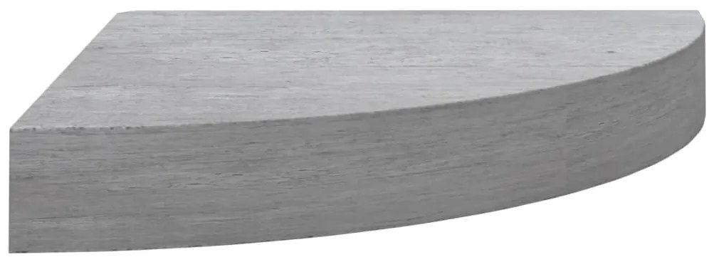 Mensole angolari 2pz grigio cemento 35x35x3,8 cm in mdf