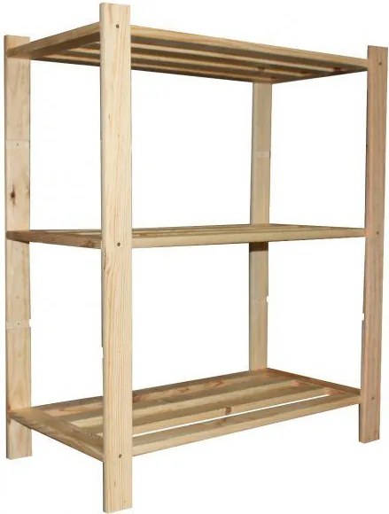 Scaffale 3 ripiani a doghe 70x30x94 cm in Legno di Pino Naturale...
