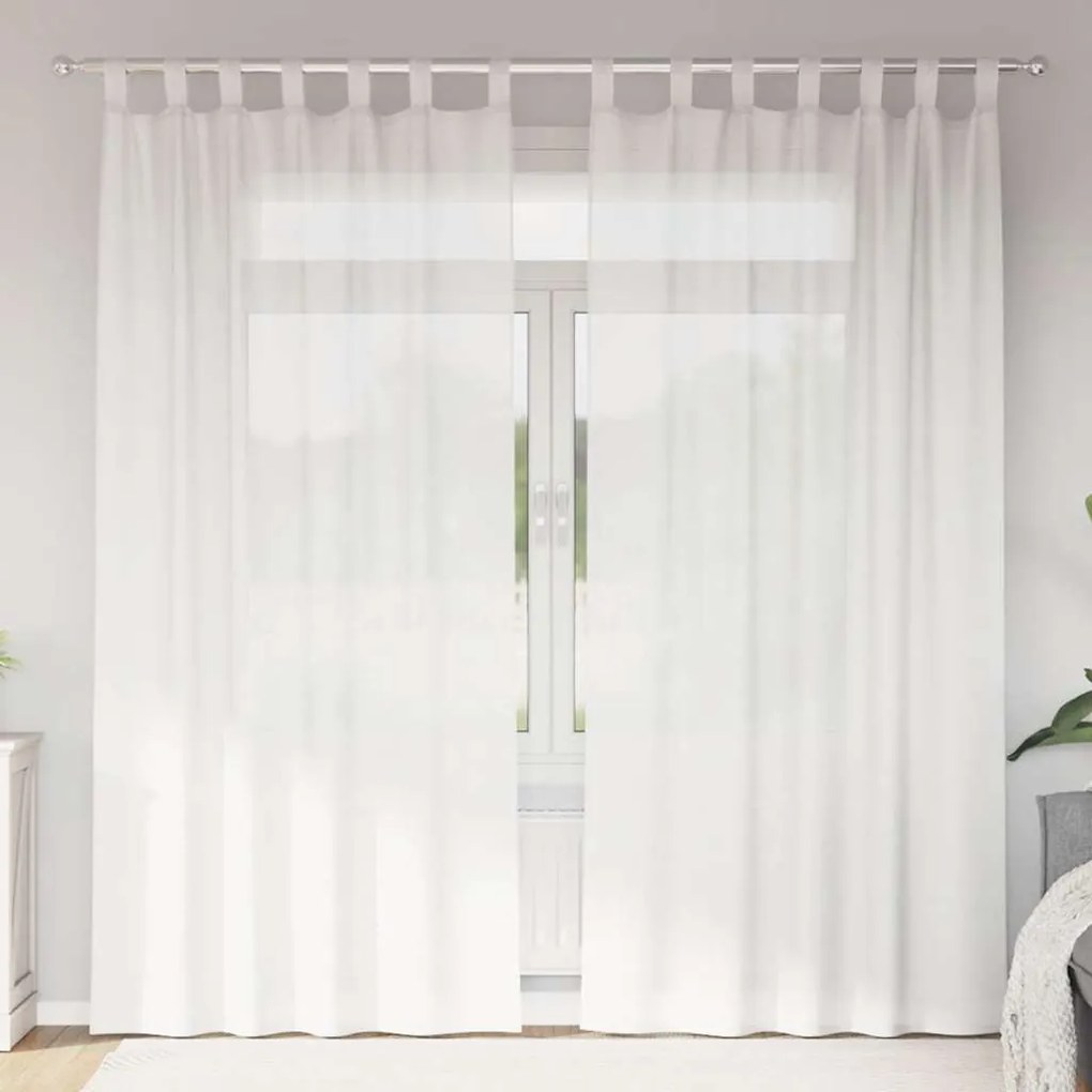 Tende İn Voile Con Tasche Per Aste 2 Pz Bianco /