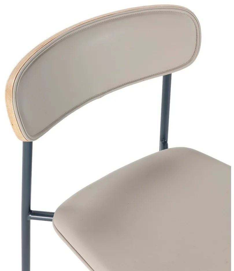 Sedie da pranzo in set beige in imbottito impilabili 2 pz Saula – Marckeric