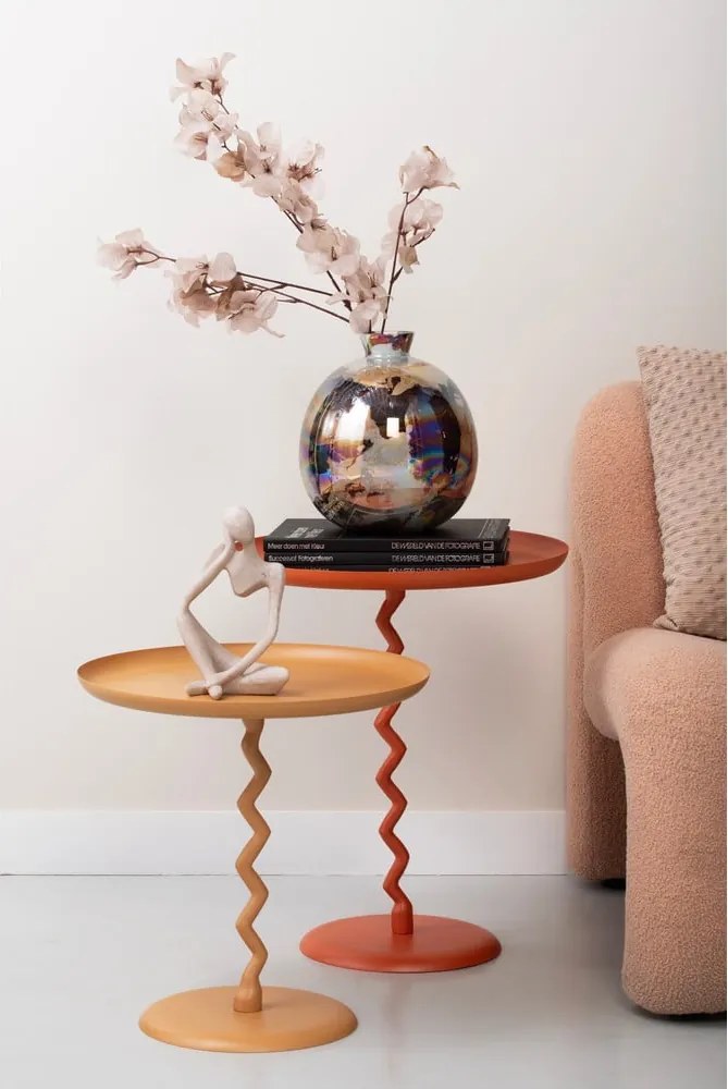 Tavolino rotondo in metallo ø 40 cm Zig Zag – Leitmotiv