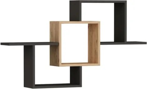 Mensola Sospesa 3 Vani A Cubo Design Moderno 120x22x80 Elena Rovere Antracite