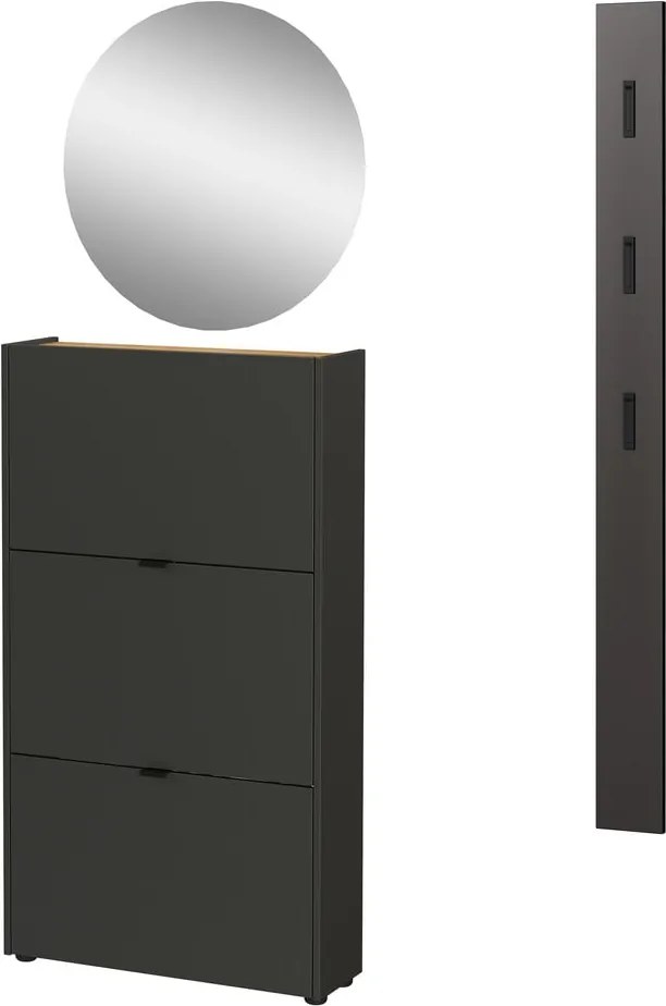 Set di mobili da ingresso color antracite 101x200x22 cm Ameca – Germania