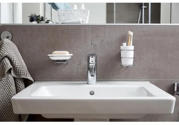 WENKO 20880100-Bicchiere VACUUM-LOC MILAZZO 7,5x11,5 cm lucido cromo/bianco