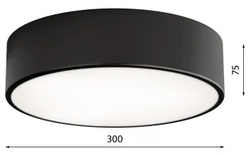 Plafoniera LED CLEO 24W 230V 3000K Ø30 cm nera