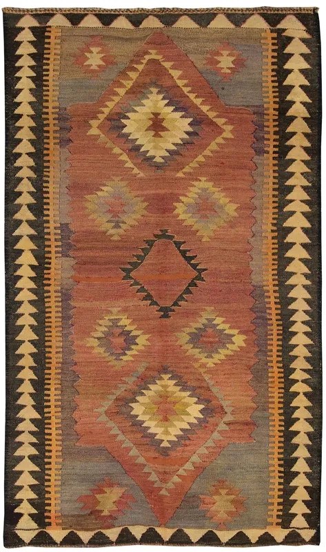 Kilim Tappeto persiano 140x250 Marrone (Iran) Tessuto A Mano