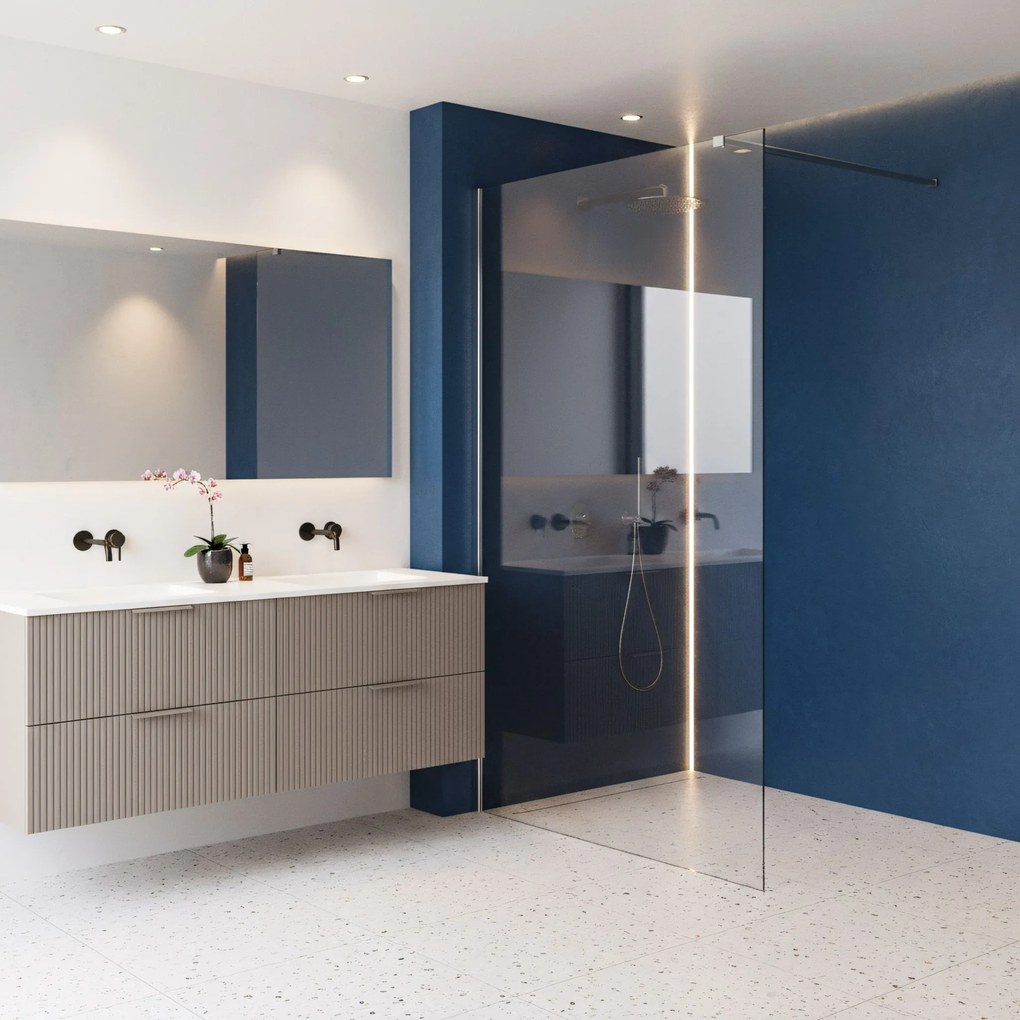 Parete doccia Rea Flexi Transparent / Chrome 130