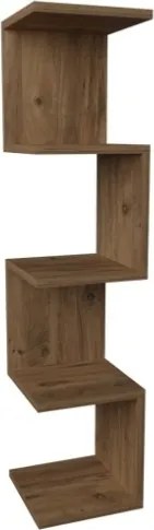 Mensola Ad Angolo Zig-Zag 5 Ripiani 25x25x109 Musa Rovere