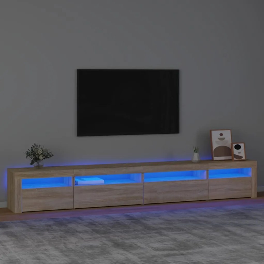 Mobile Porta Tv Con Luci Led Rovere Sonoma 270x35x40 Cm /