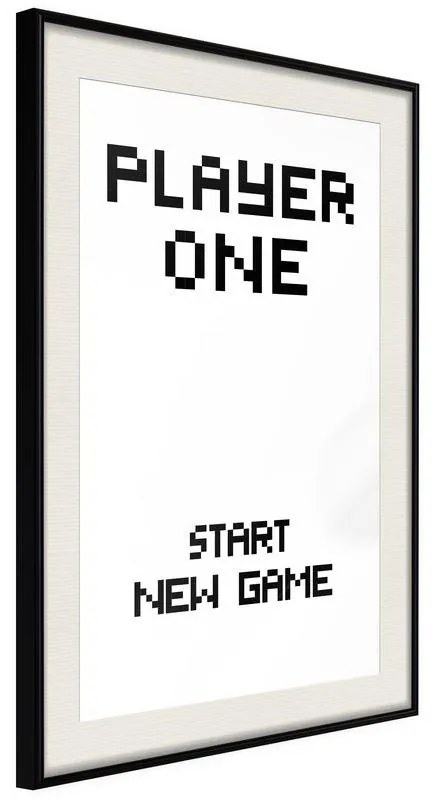 Poster  Player One  Cornice Quadri Cornice nera con pass-partout, Larghezza x Altezza Home decor 20x30