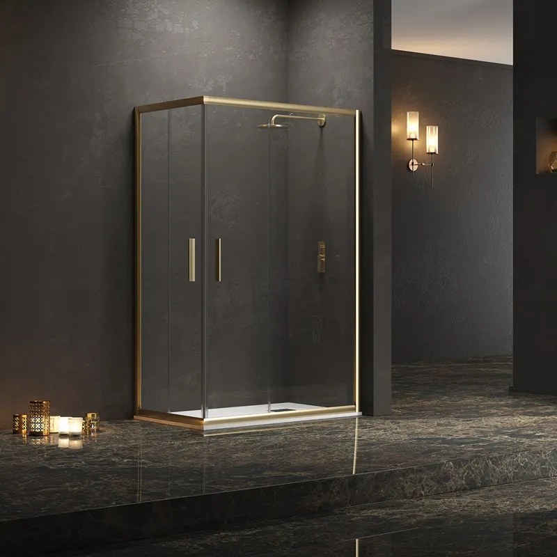 Box doccia oro satinato 90x120 doppio scorrevole | KE-1000G - KAMALU