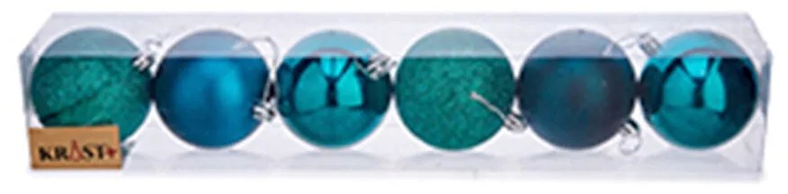 Set di palline di Natale Azzurro Plastica Ø 7 cm (12 Unità)