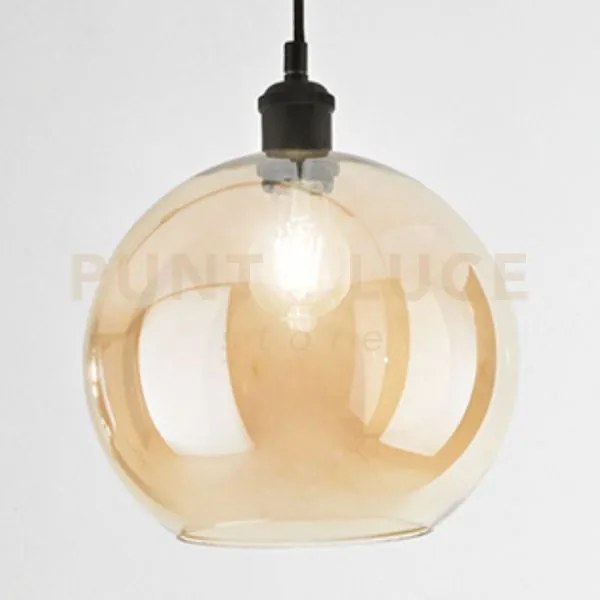 Vetro soffiato ambra specchiato sphere rosnone non incluso con for...