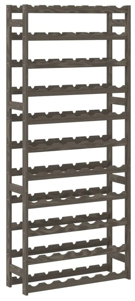 Portabottiglie per 77 bottiglie grigio legno massello di pino