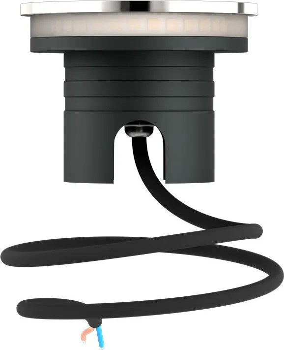 Faro LED interrato da Giardino 6W IP67 24V Luce Radente 360°- Inox Colore Bianco Caldo 3.000K