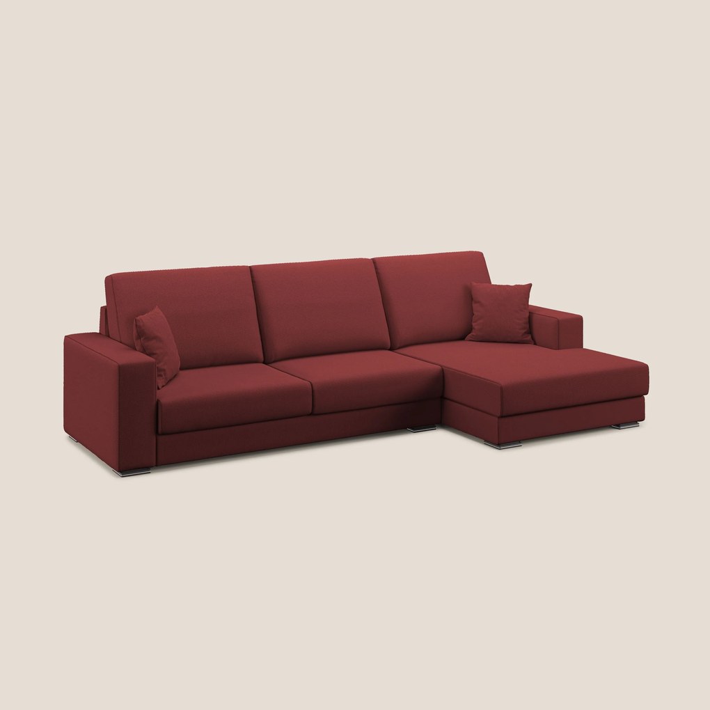 Marte divano angolare in tessuto smacchiabile impermeabile T08 rosso