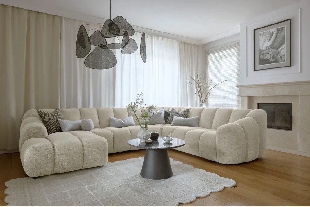 Divano angolare beige (con penisola a destra/a U) Shell – Miuform