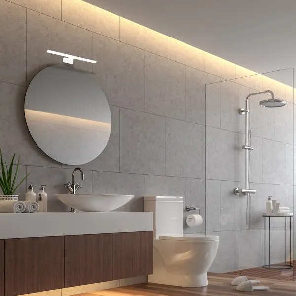 Applique da bagno LED SHINE 7W 230V 30 cm IP44 bianco