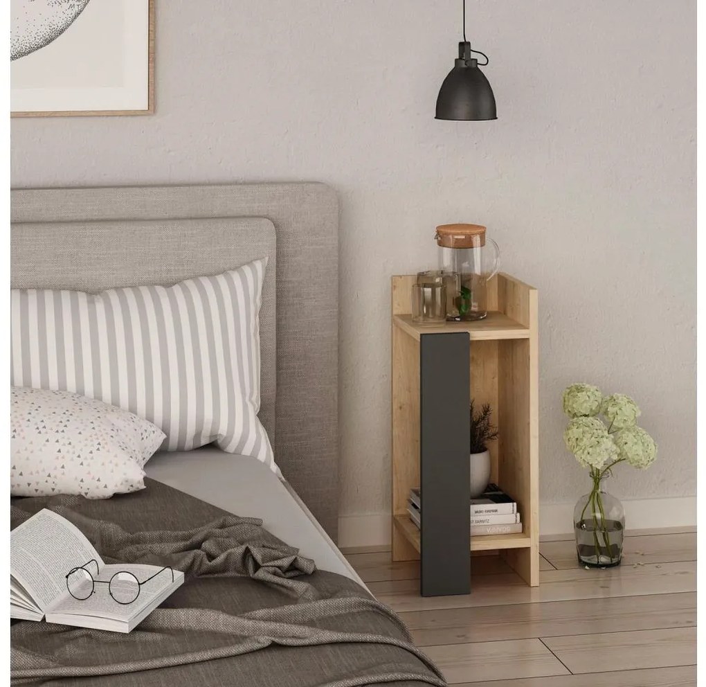 Comodino ELOS 60x25 cm marrone/antracite