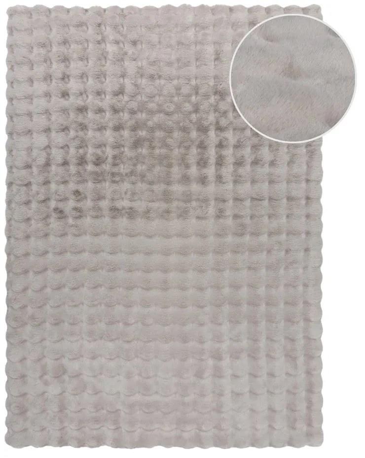 Tappeto in pelliccia sintetica grigio chiaro 80x150 cm Waffle Faux Fur - Flair Rugs