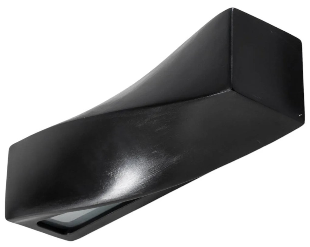 SOLLUX LIGHTING Applique Turn in ceramica, up/down, nero