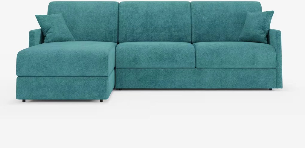 Tommy Divano Letto con penisola contenitore - design minimal e sfoderabile in tessuto smacchiabile simil cotone T33