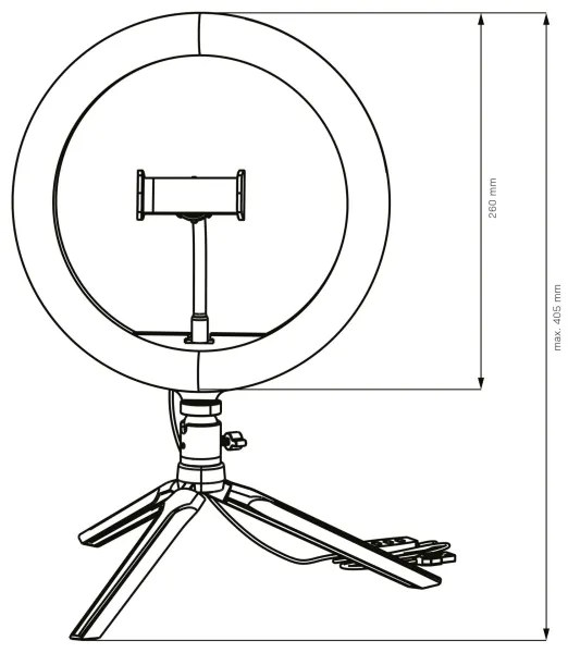 Lampada LED dimmerabile con stativo e supporto per vlog LED/10W/5V 2700-6500K