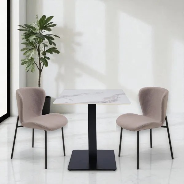 Tavolo pub ristorante bar quadrato 70x70 cm Top per esterno effetto Marmo oro venato H 75