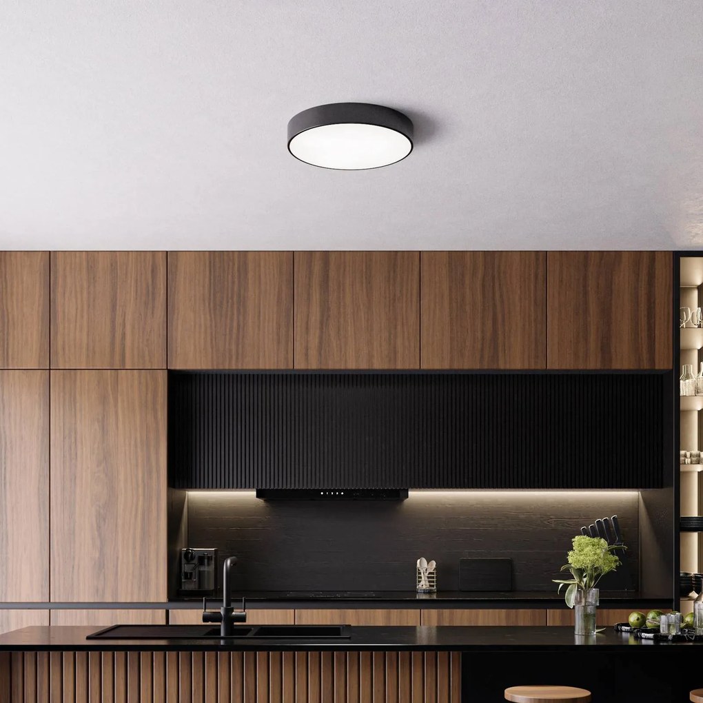 Plafoniera Cleo TEMAR LIGHTING, dimmerabile, Nero, Bagno, Metallo, Plafoniera