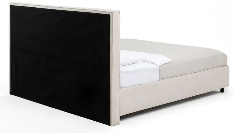Letto matrimoniale imbottito beige con contenitore con rete inclusa 180x200 cm Myra Bold – Bonami Selection
