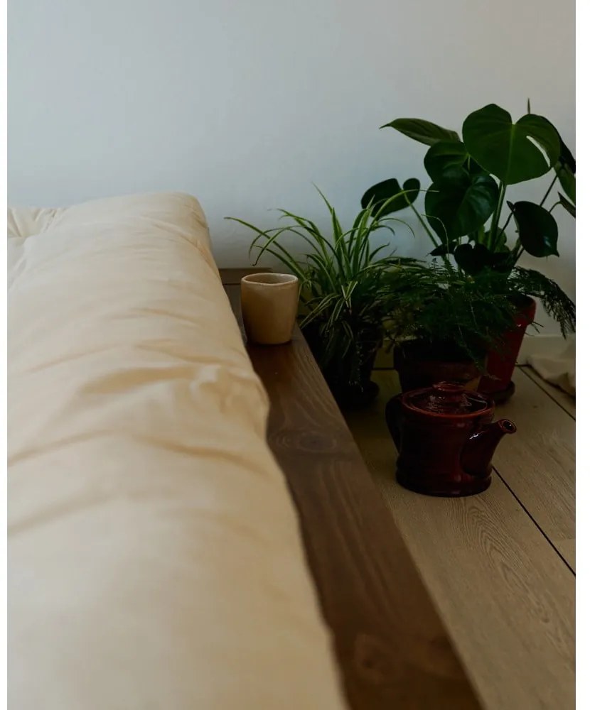 Letto singolo marrone in pino massiccio con rete inclusa 90x200 cm Japan – Karup Design