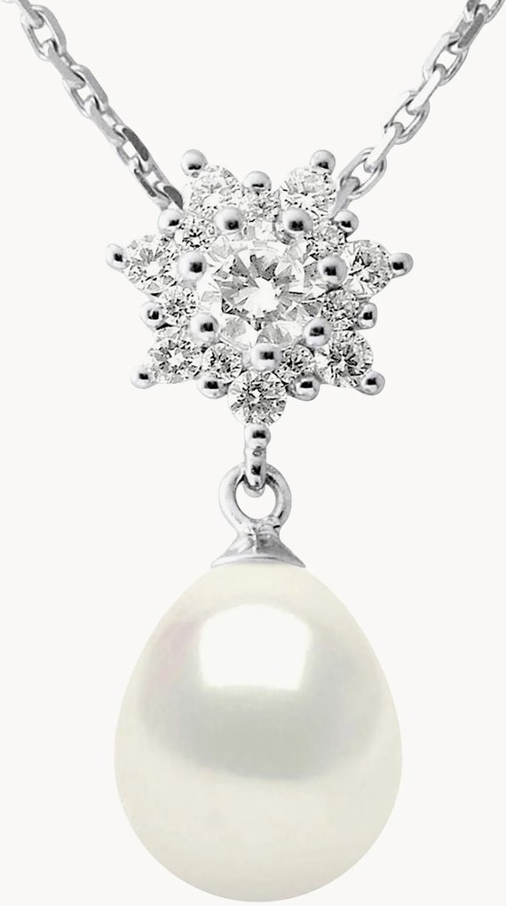 Collana in argento con perla e zirconia Aina