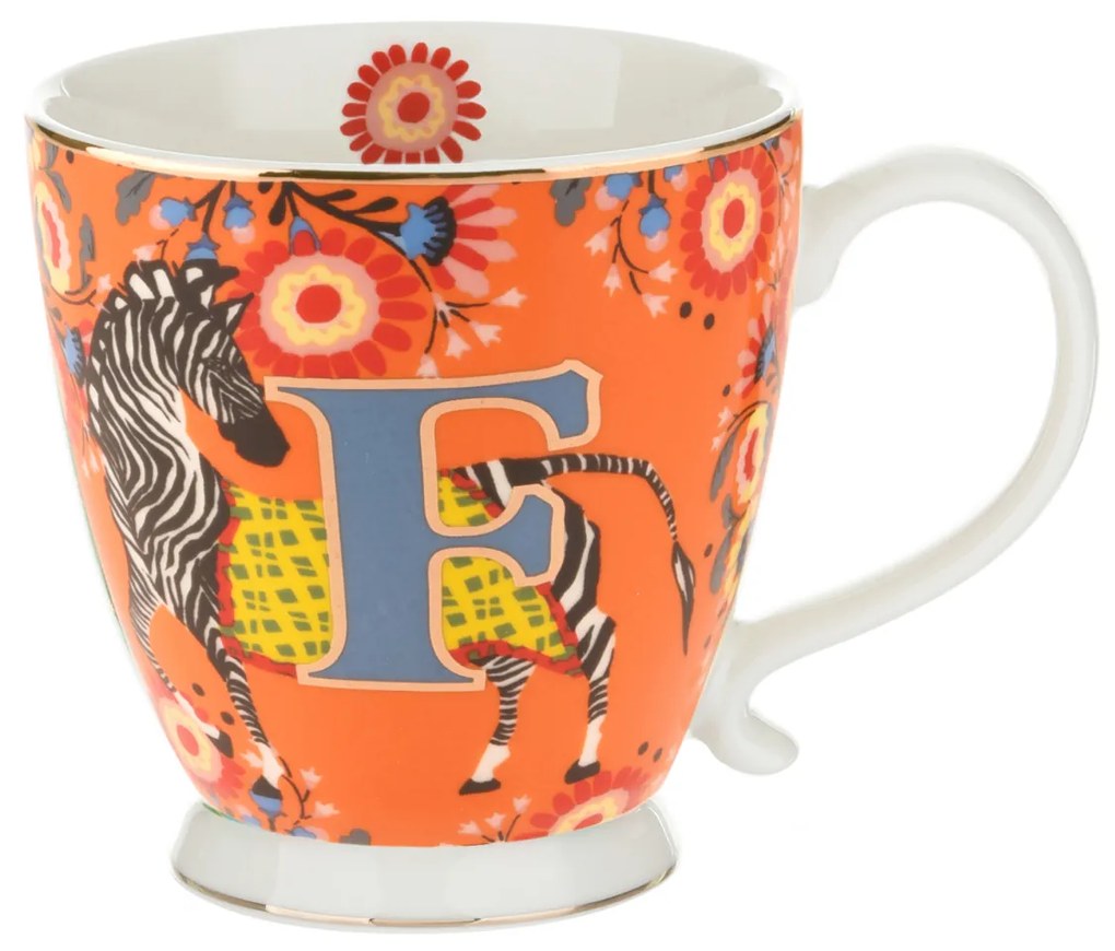 Tazza mug lettera F 450 ml Royal Garden