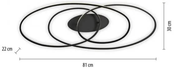 JUST LIGHT. 15321-18 - Plafoniera LED LUMACA LED/33W/230V nero